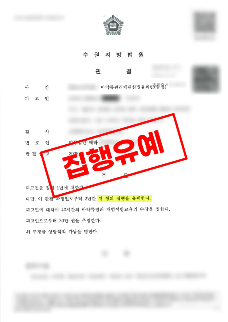 마약투약 공판기일 회피후 집행유예
