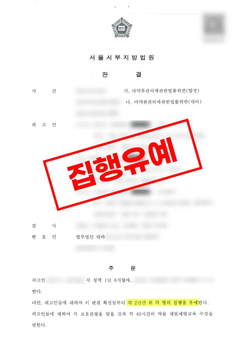 필로폰 수수·매매·투약 등 복합 마약 사건, 실형 가능성 속 집행유예 판결